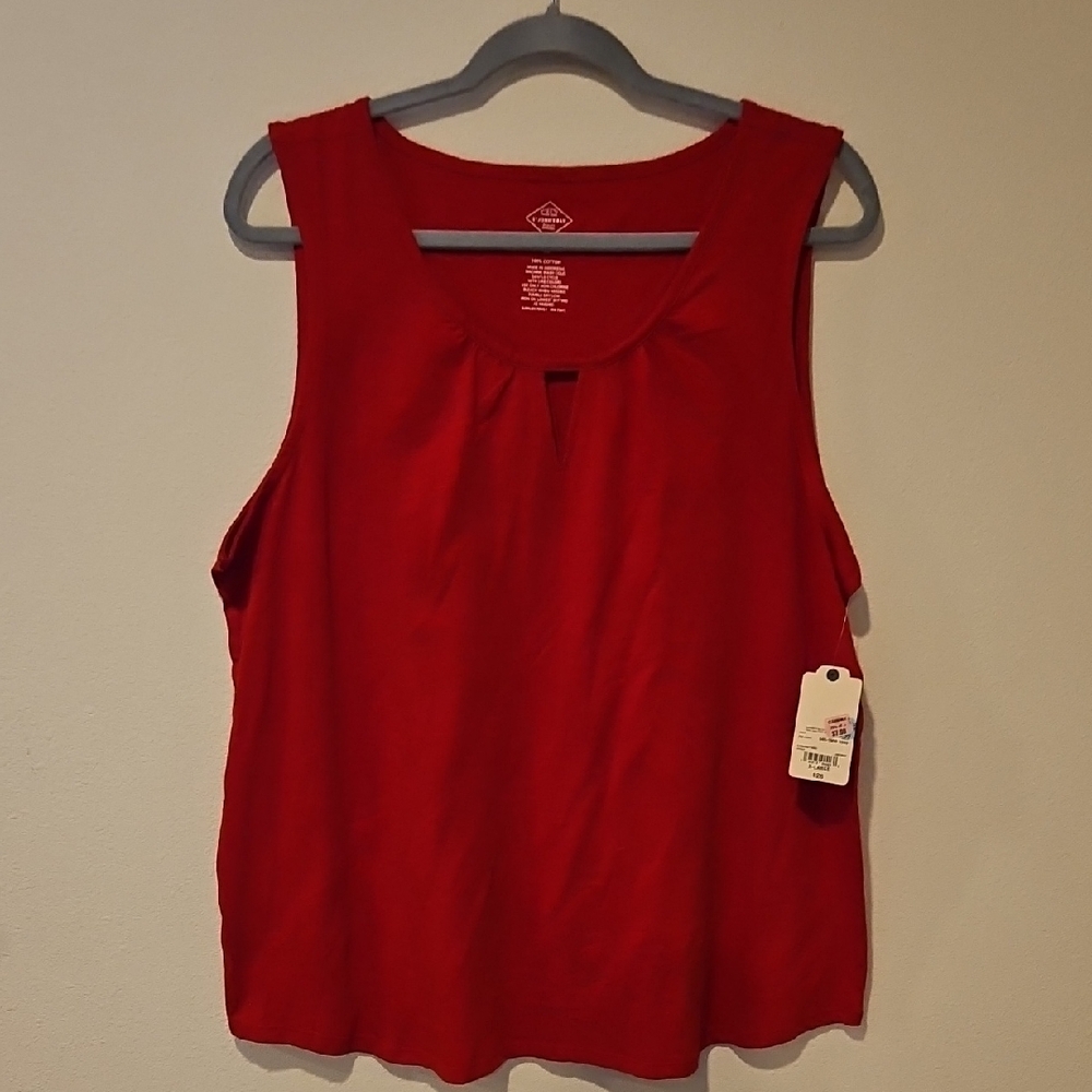 St. John's Bay Vibrant Red Tank Top